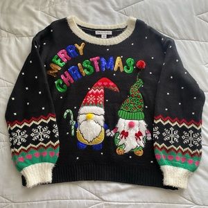 Black Gnome Ugly Christmas Sweater